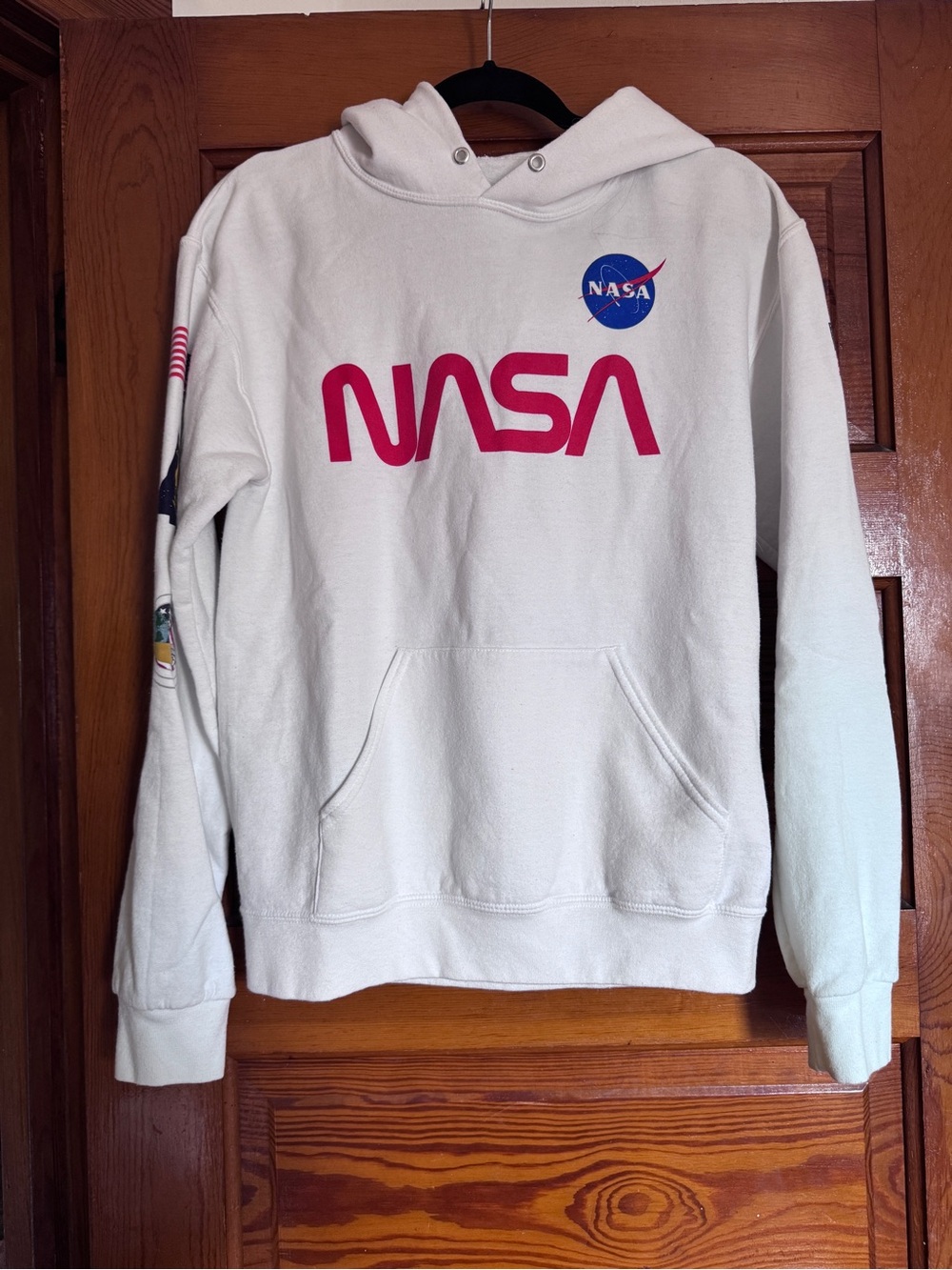 NASA Logo White Pullover Hoodie - Men's Small Sweatshirt Space
